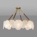 Loft Industry Modern - Leather&Glass Circle Chandelier